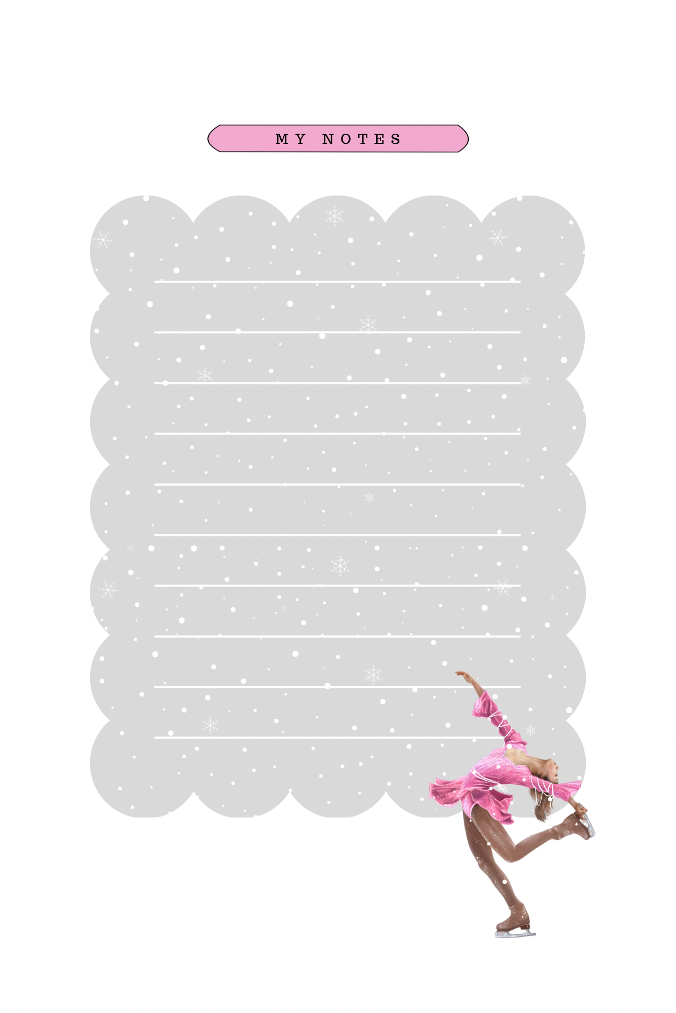 Pink ice skating gratitude journal paper back