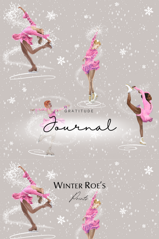 Pink ice skating gratitude journal paper back